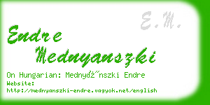 endre mednyanszki business card